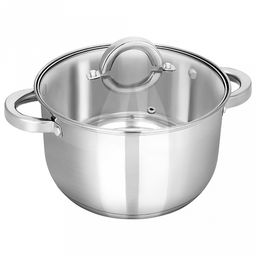 Кастрюля из нержавеющей стали "Rondy" 5,0л, д19см, h13,5см, s0,5мм, дно s3мм, стеклянная крышка, пятислойное дно, подарочная коробка, "Appetite" (Китай)