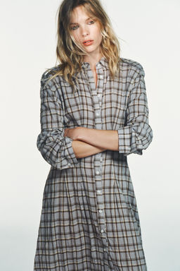 CHECK SHIRT DRESS - Zara фото 10