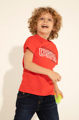 U. S. Polo Assn / Красная базовая футболка с круглым вырезом для мальчиков - U.s. polo assn фото 8