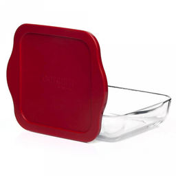 "Боркам (Borcam)" Форма стеклянная жаропрочная 1,95л, 22х22х6см, с ручками, пластмассовая крышка, цветная коробка, Pasabahce (Турция)