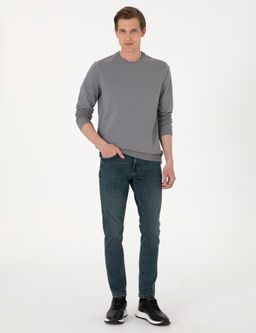 Gri 2 _plik Regular Fit Bisiklet Yaka Basic Sweatshirt - Pierre cardin фото 4