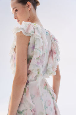 Vestido de gasa con volantes - H&m фото 5
