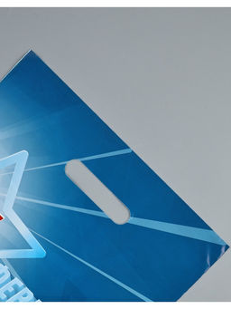 Цена за 20 шт. Пакет подарочный 23 февраля, полиэтиленовый с вырубной ручкой, синий, 30?40 см, 50 мк