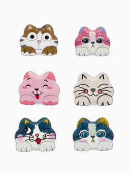 Цена за 12 шт. Брошь «Котёнок» озорной, МИКС в серебре