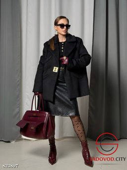 Женское полупальто однотонное