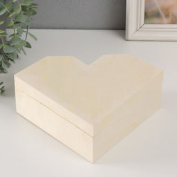 Шкатулка для росписи дерево Сердце с гранями, основа для творчества, крышка на магнитах, 24?18?8 см