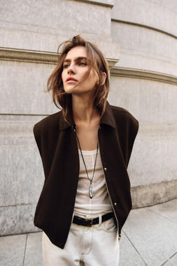 CHALECO HOMBRERAS BAJO EL?STICO / Marr?n - Zara фото 4