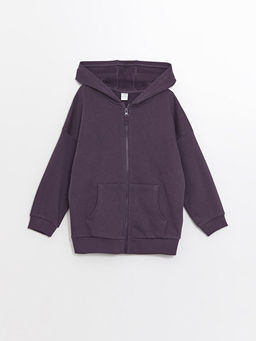 Kap??onlu Basic Uzun Kollu Erkek Bebek Fermuarl? Sweatshirt
