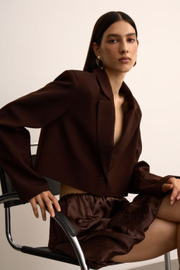 Юбка баллон мини из жатого сатина - Mollis фото 3