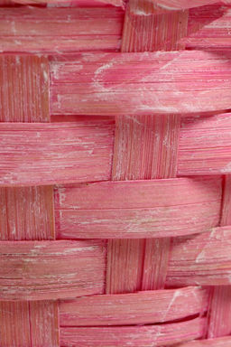 Цена за 2 шт. Корзина плетёная для хранения, 13×13×9.5 см, ручка h=21 см, бамбук, светло - розовая, Greengo