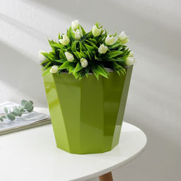 Кашпо для цветов со вставкой «Палермо», 3.6 л, цвет оливковый