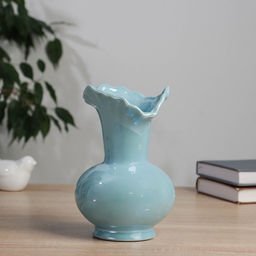 Ваза для цветов «Изекил», d=10 см, h=17 см, керамика, голубая