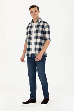 Мужская темно-синяя рубашка с длинным рукавом - U.s. polo assn фото 4