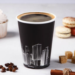 Цена за 50 шт. Стакан бумажный Город чёрный , 350 мл, d=8,5 см - Simaland фото 2
