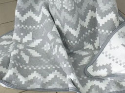 Одеяло байковое в канте 140*200 жаккард "Снежинка" цв. серый