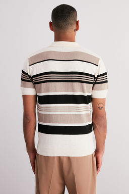 Cok Renkli Regular Fit Cizgili Triko Polo Yaka T-Shirt TMNSS24PO00003 - Trendyolmilla фото 6