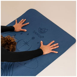 Коврик для фитнеса и йоги Sangh Moon, нескользящий, 183×61×0.6 см, синий