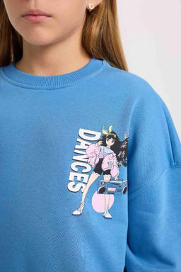 Толстовка с круглым вырезом для девочек - Defacto фото 6