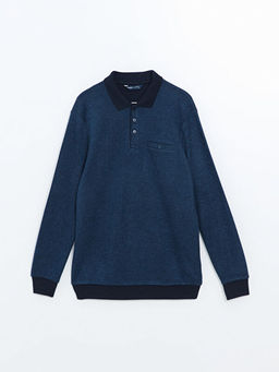 Polo Yaka Uzun Kollu Erkek Sweatshirt
