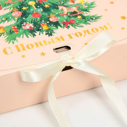 Коробка складная двухсторонняя Новогодняя ёлка, 20 18 5 см, БЕЗ ЛЕНТЫ - Дарите счастье фото 3