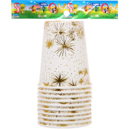 Стакан бумажный 0,2л в наборе 10 шт "Праздничный салют"