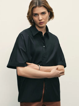 Рубашка из хлопка с коротким рукавом / Zarina