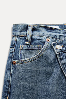 HIGH-WAIST TRF WIDE-LEG JEANS WITH CROSSOVER WAISTBAND - Zara фото 50