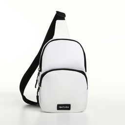 Сумка-слинг на молнии TEXTURA, наружный карман, белая