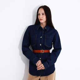 Ремень женский, ширина 3,5 см, винт, пряжка металл, цвет оранжевый - Simaland фото 3