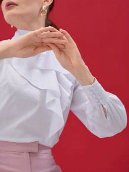 Блузка с жабо - Tantino фото 22