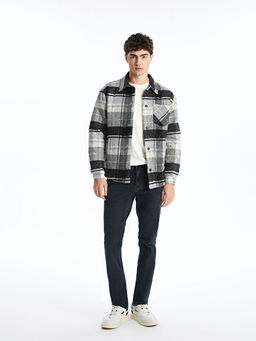 Regular Fit Uzun Kollu Ekose Erkek G?mlek Ceket