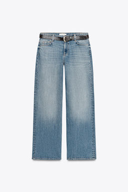 Z1975 MID-WAIST STRAIGHT BELTED JEANS - Zara фото 5