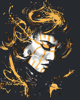 ФРЕЯ PNB/PLZ-133 Набор для раскрашивания по номерам ( с краской-металлик ) 50 х 40 см Воительница тьмы