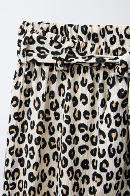 ANIMAL PRINT TEXTURED TROUSERS WITH BELT - Zara фото 3