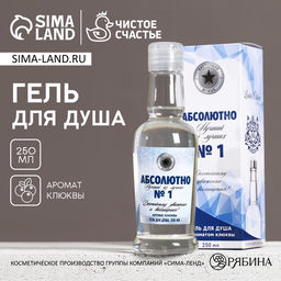 Гель для душа водка «Абсолютно лучший», 250 мл, аромат свежести, Чистое счастье