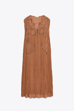 ZW COLLECTION GATHERED EMBROIDERED DRESS - Zara фото 17