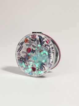 Цена за 2 шт. Зеркало складное Цветы, d=7.2 см, с увеличением х2, белое, фиолетовое - Qf фото 2