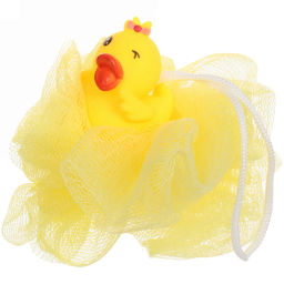 Цена за 4 шт. Мочалка-шар для тела полипропиленовая детская "Baby Boom - Утя", цвет розовый, 20гр, d-11см