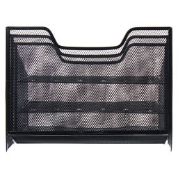 Лоток для бумаг металлическая сетка, 5 отделений, чёрный