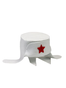 Шапка для бани и сауны «Ушанка», полиэфир, белая