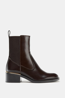 LOW-HEEL ANKLE BOOTS WITH METAL DETAIL - Zara фото 3