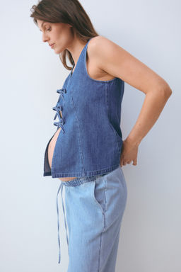 MAMA Chaleco denim con lazadas - H&m фото 3