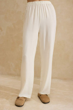 Ekru Duz Shally Dokuma Pijama Tak?m? THMSS26PT00029 - Trendyolmilla фото 3