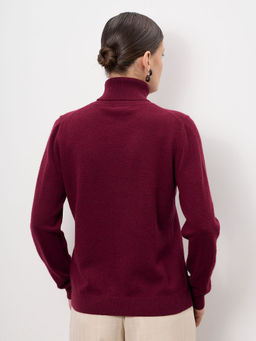 Водолазка из пуха яка женская 12266 бургунди