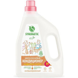 Кондиционер-ополаскиватель для белья SYNERGETIC Миндальное молочко, гипоаллергенный, 1.5 л