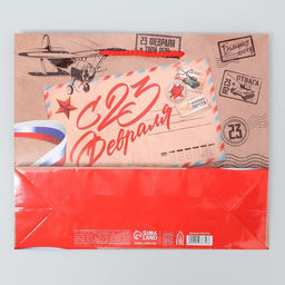 Цена за 2 шт. Пакет подарочный ламинированный, упаковка, С 23 февраля, ML 25?21?8 см