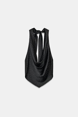 SATIN HALTER TOP WITH RHINESTONES - Zara фото 5