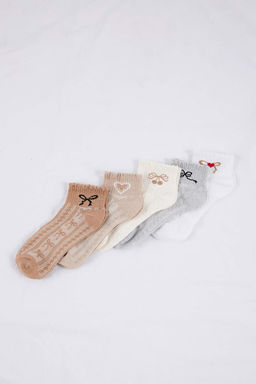 Cok Renkli 5li Duz Jakar Orme Corap THMSS26CO00014