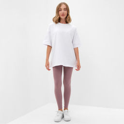 Футболка женская MINAKU: Basic line, белая, размер 48