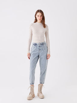 Dik Yaka ?izgili Uzun Kollu Kad?n Ti??rt